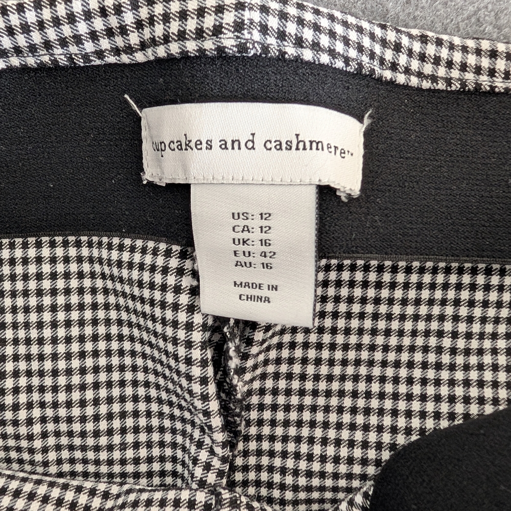 Cupcakes and Cashmere Gingham High Rise Pull On Pants Size 12 Black White - Picture 3 of 6